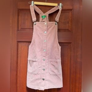 pink corduroy overall dress